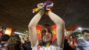 Manifestation contre Jair Bolsonaro, mercredi à Sao Paulo
: une dérive violente qui inquiète les minorités, en particulier les homosexuels.