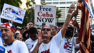 Le 31 juillet dernier, à Miami, une manifestation pour la liberté à Cuba.