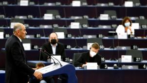 Le ton monte entre le Premier ministre slovène Janez Jansa et les eurodéputés - ici, la présentation de la présidence slovène de l’UE, le 6 juillet dernier à Strasbourg.