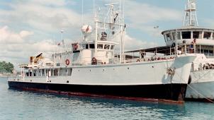 À l’origine, le navire de Cousteau était un dragueur de mines de la Royal Navy.