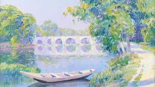 « Barque sur la rivière », de Paul Mathieu (1872-1932).