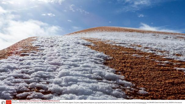 La neige est tombée pour la seconde fois en quarante ans dans le désert du Sahara. Actuellement, environ 40 centimètres de poudreuses recouvrent le sable du désert le plus chaud du monde. Un spectacle merveilleux !