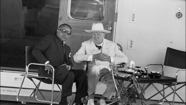 Avec Sir Winston Churchill, en 1958.