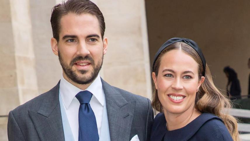 Le prince Philippos de Grèce au côté de sa future épouse, Nina Flohr, fille unique de l’homme d’affaires suisse Thomas Flohr.