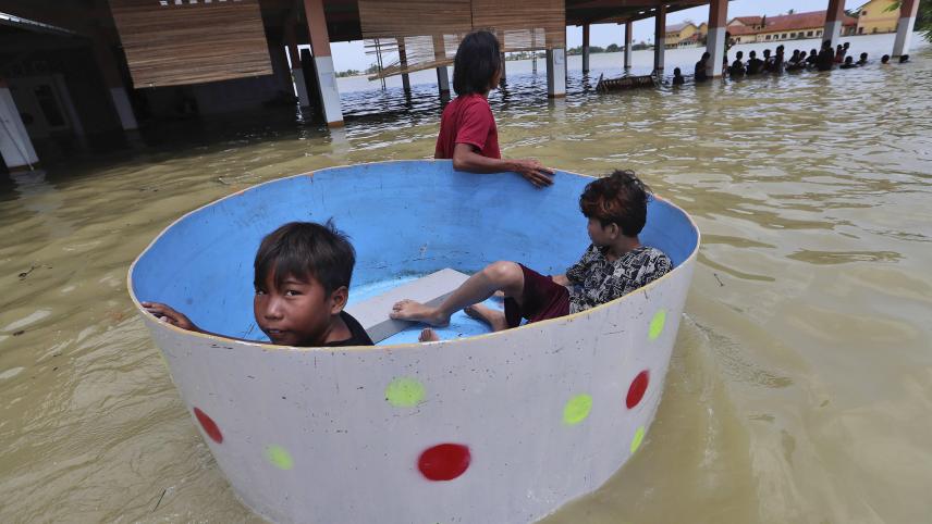 Inondations à Bekasi, en Indonésie.