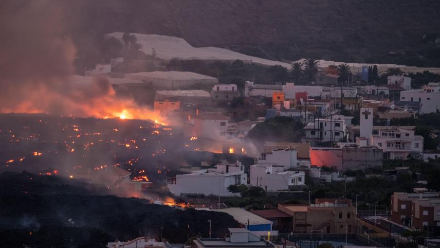 Volcan en éruption sur l’île canarienne de La Palma, en Espagne.