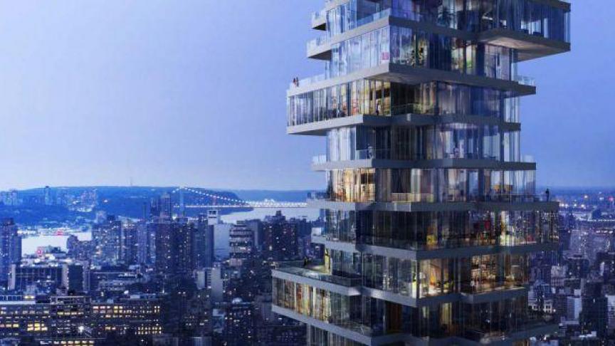 56 Leonard New York, un géant de verre et des appartements offrant une vue à 360°: 41 millions d’euros. DR