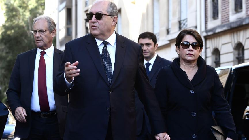 Le président de la République d’Arménie Armen Sarkisian et sa femme Nouneh.
©AFP
