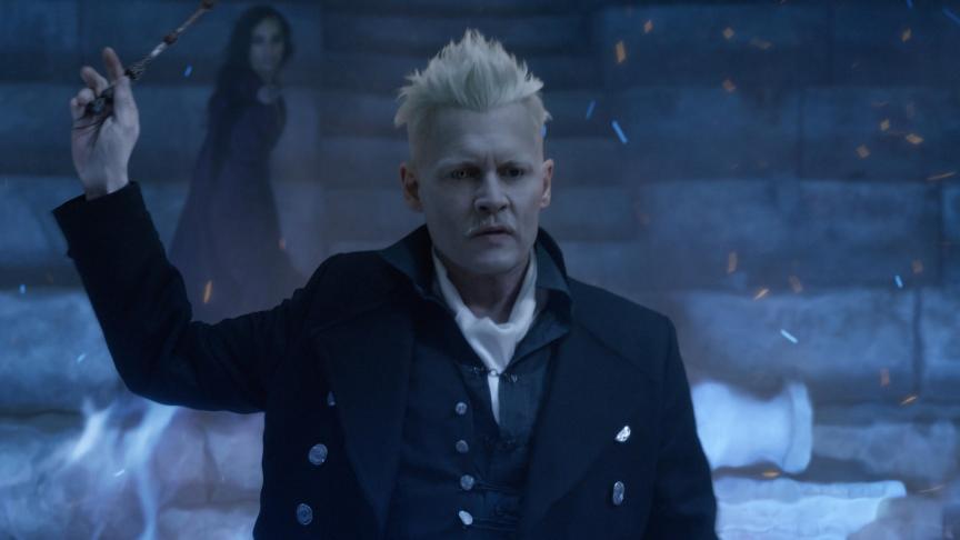 Johnny Depp dans le rôle de Grindelwald dans «
Les animaux fantastiques
».