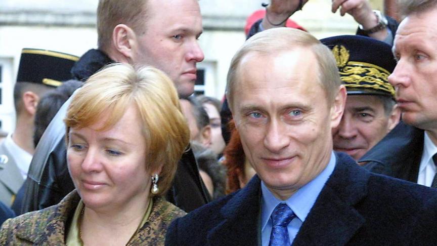 Le couple Poutine en voyage officiel en France en 2003
