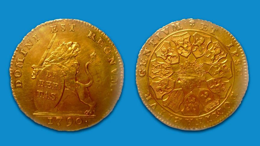 Cette pièce qui précède l’indépendance belge, un Lion d’Or frappé en 1790, vient d’être vendue 8.005 euros.