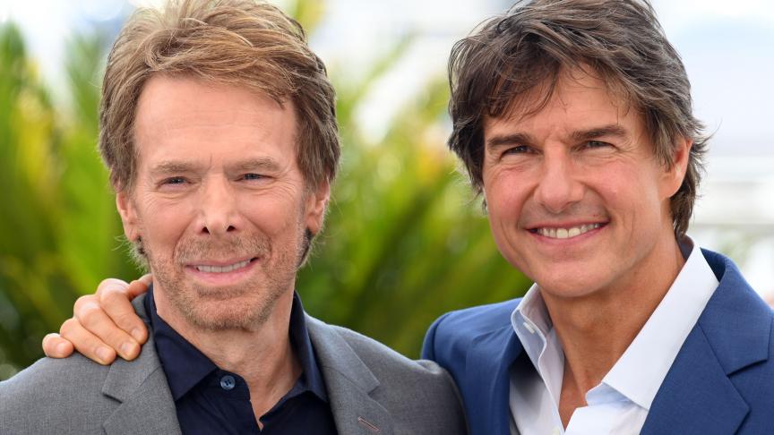 Jerry Bruckheimer et Tom Cruise pour le photocall de «Top Gun: Maverick».