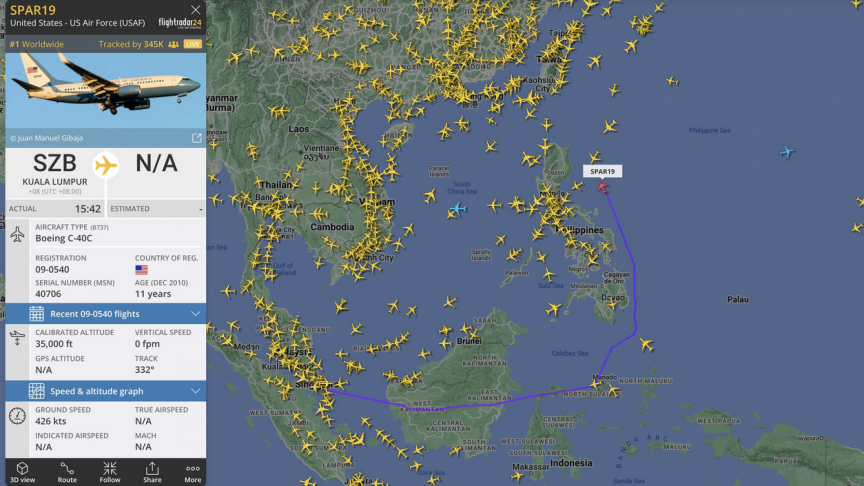 Capture d’écran - Flightradar24
