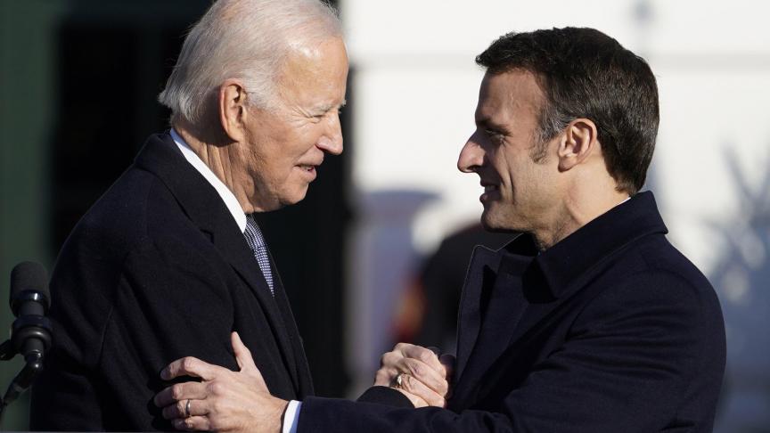 Le président Joe Biden accueille le président français Emmanuel Macron lors d'une visite d’Etat de ce dernier à Washington.